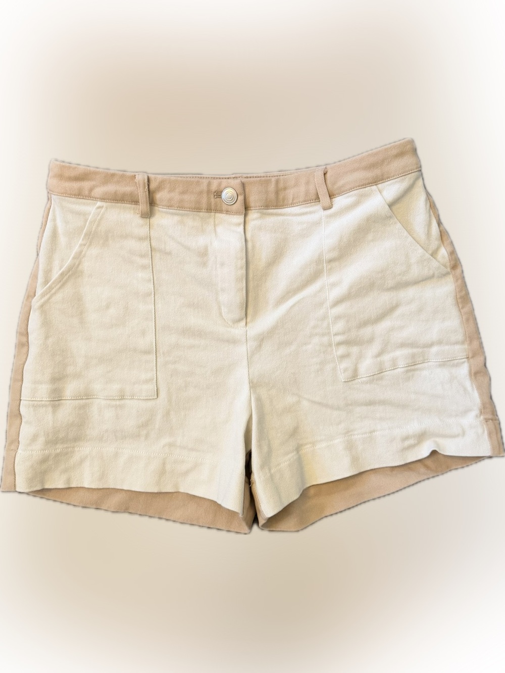 Women’s Cream High-Waist Casual Shorts